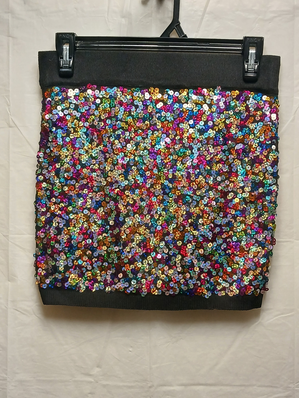 Poof Couture Sequin Embellished Multicolor Mini Skirt